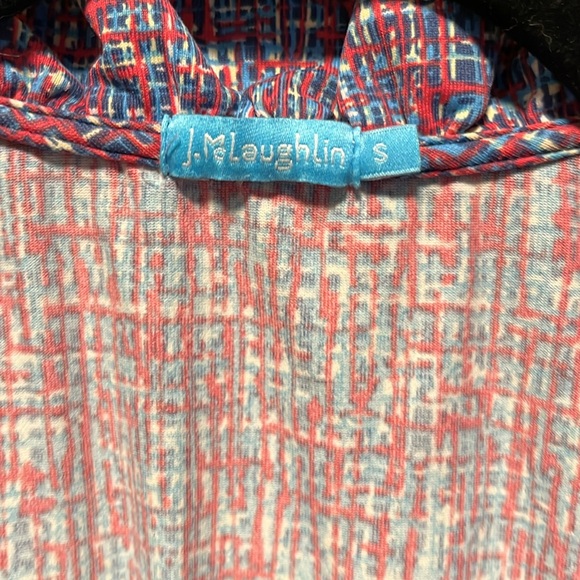 J. MCLAUGHLIN Durham Ruffle Neck 3/4 Sleeve Blouse, Multicolor, Size S - Picture 3 of 7